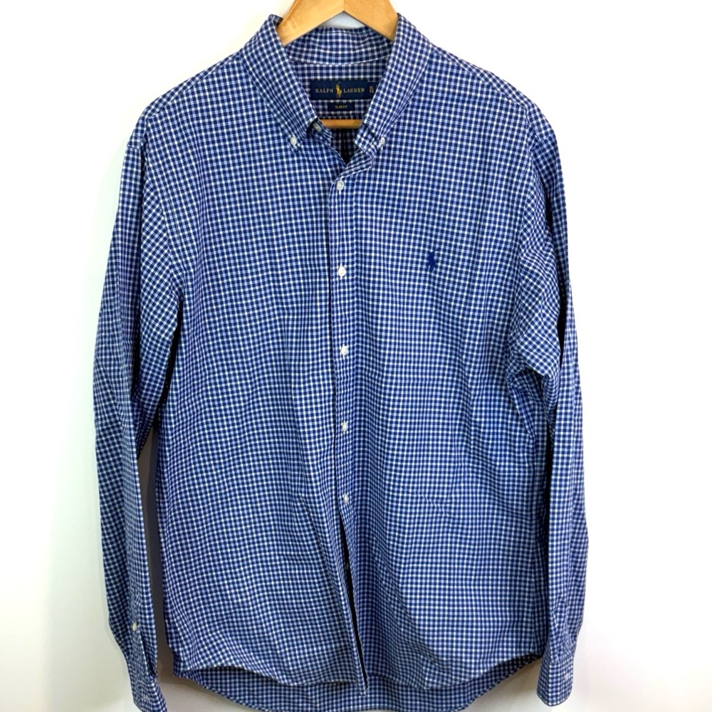 Polo Ralph Lauren Blue Checkered Shirt size XL